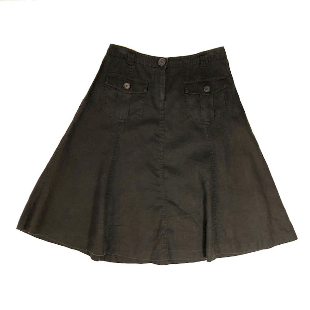 J. Crew A-Line Brown Linen Skirt